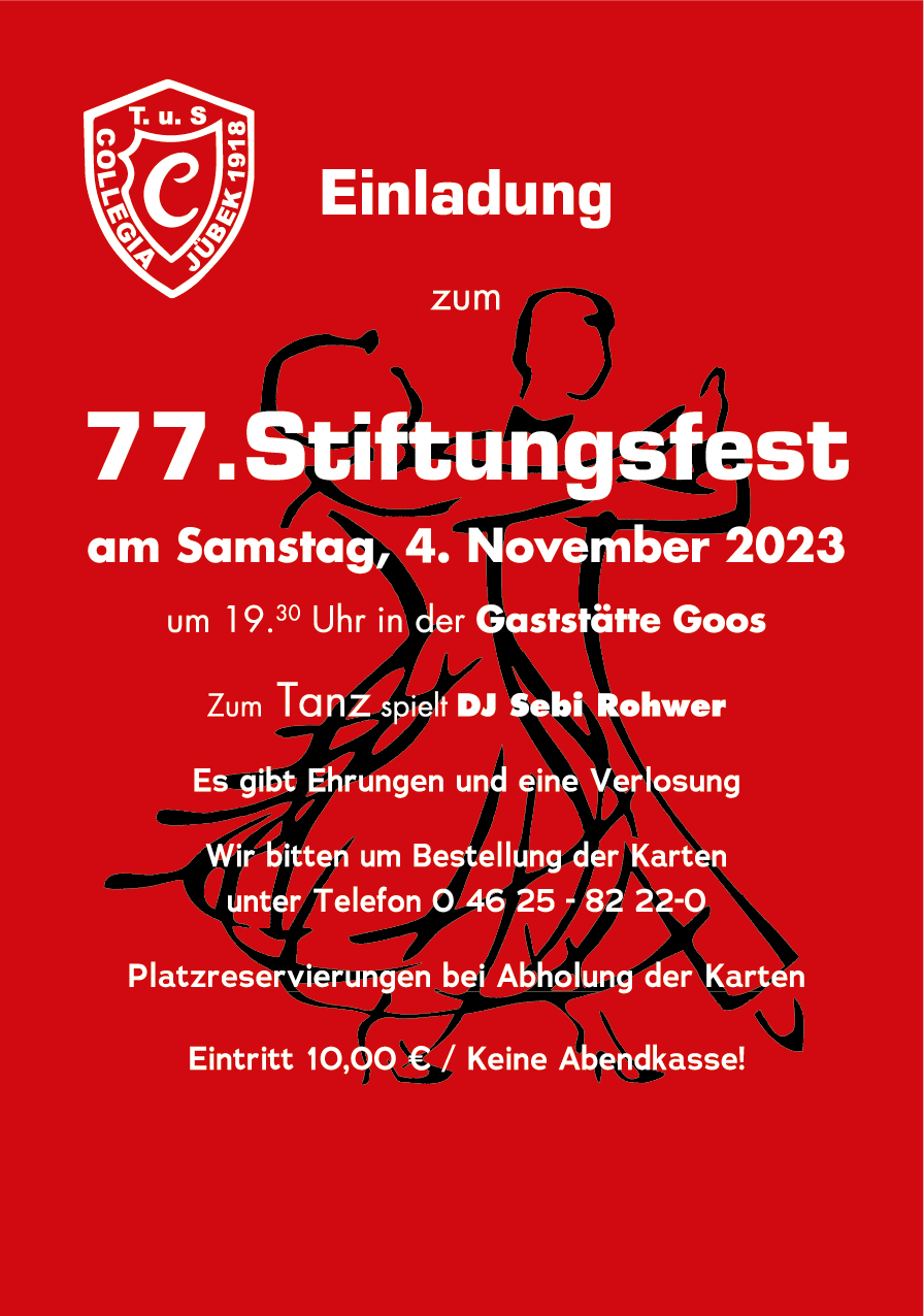 Einladung zum 77.Stiftungsfest